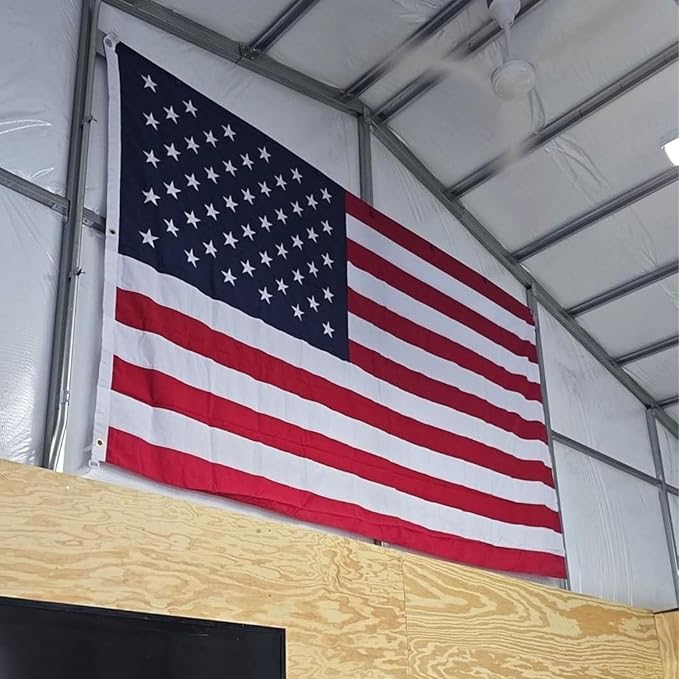 Homissor American Flags for Outside US Flag 5x8 Heavy Duty Outdoor Large USA Banner Embroidered Stars High Wind All Weather Sewn Stripes Brass Grommets