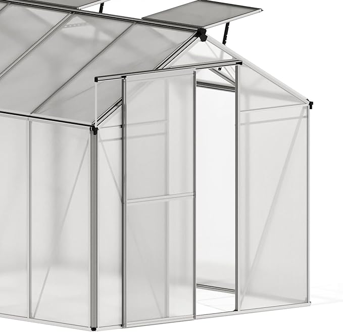 Greenhouse Jasmin 2 Aluminum Frame - 6.3 x 4.3 ft Approx. 6 mm Polycarbonate Panels