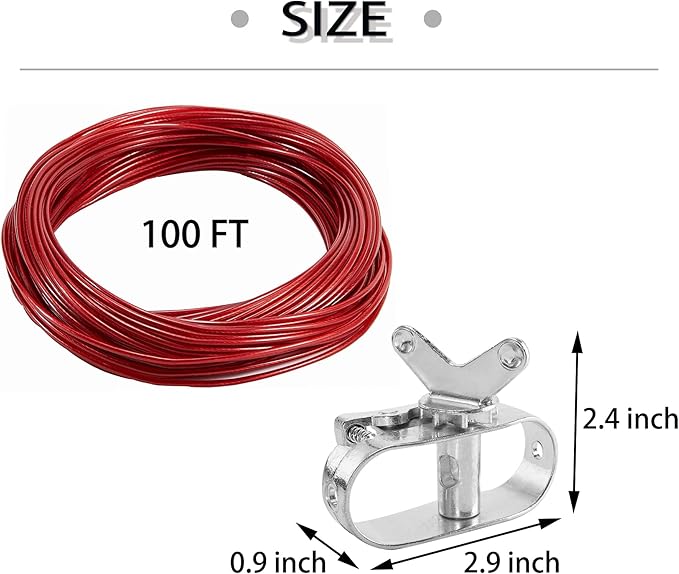 Pool Cover Cable and Winch - 100ft Pool Cover Cable and Aluminum Spring Loaded Ratchet for Securing Above Ground Swimming Pool Winter Covers