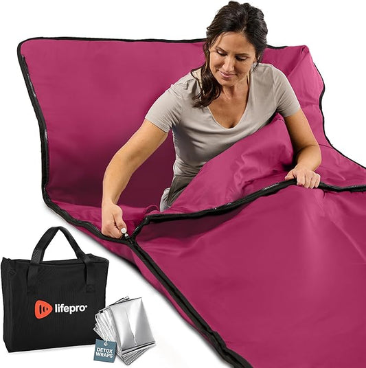 LifePro RejuvaWrap Far Infrared Sauna Blanket for Detox & Relaxation – Available in 5 Colors & 3 Models – Portable Sauna Blanket Infrared for Muscle Relief, Circulation & Recovery – 9 Heat Levels
