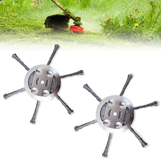 2PCS 6 Inch Weed Eater Blades, 2025 New Steel Wire Grass Trimmer Head，6 Inches Steel Wire Grass Trimmer Head for Electric Battery Powered Cordless String Trimmer（ 6 Blade*2