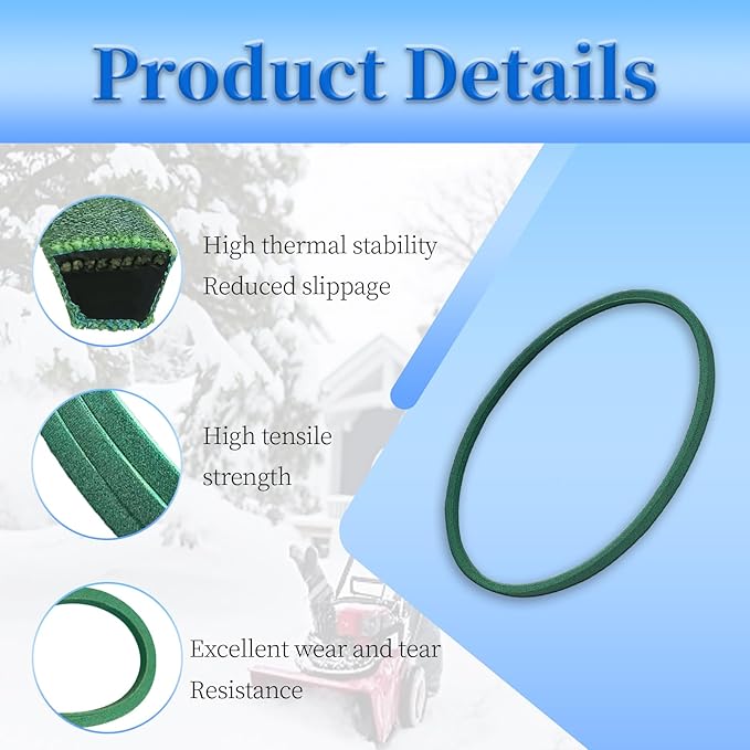 2 Pack Snow Thrower Auger Belt 72056 for Replace Ariens 07205600, 72109, 07210900 MTD 754-0104, 754-0177(1/2" X 32")
