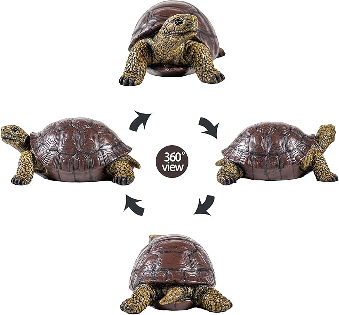 Garden Turtle Statue, Large Resin Tortoise Sculpture, 13L x 8.6W x 5.5H inches, Outdoor Yard Lawn Ornament,Home Decor