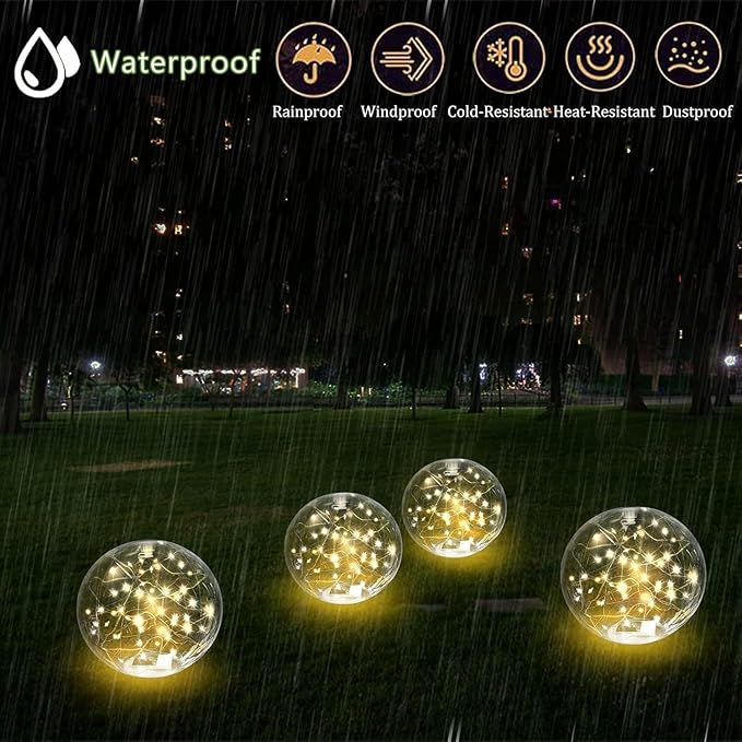 Solar Powered Floating Pool Lights - 14" Inflatable Waterproof Floating Light UP Pool Glow Balls, 3000K Warm-White Led Pool Lights That Float for Party Decorations, Outdoor Patio Detor (6)