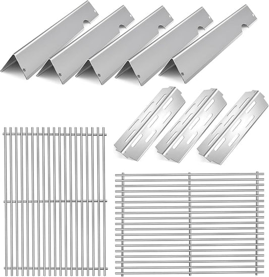 Stainless Steel 66032 Flavorizer Bars for Weber Genesis 2 Grill Parts 66095 Grill Grates 66795 Heat Deflector Grill Replacement Parts for Weber Genesis ii E-310 E-315 E-325 E-335 S-335 GS4