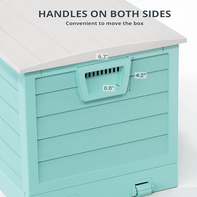 Outvita Foldable 75 Gallon Outdoor Storage Box, Plastic Storage Containers with Lid, Patio Deck Box Furniture for Garden, Pool, Balcony, Yard (Green)