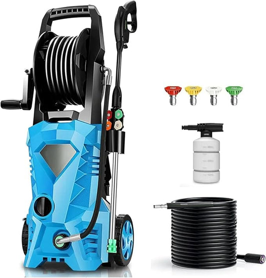5000PSI Eectric Pressure Washer 2025 2.8GPM High Power Washer with 4 Pressure Nozzle and Soap Bottle for Home, Car Washing, Fence Cleaning, Patio (Navy Blue)