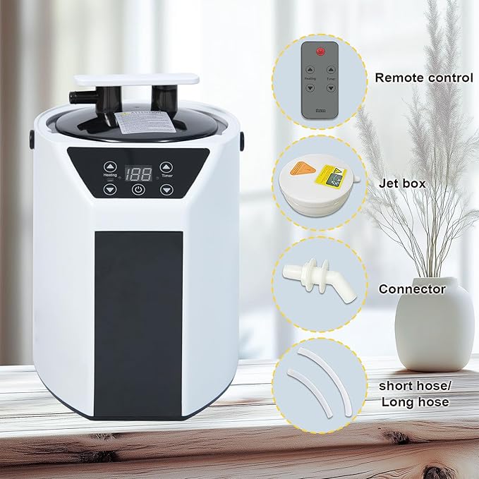 SaunaResearcher 3L Large Capacity Home Sauna Steamer, Portable Sauna Steamer, Sauna Steamer Machine, Lightweight Stainless Steel Pot with Timer & Gear Display for Relaxation, with Remote Control