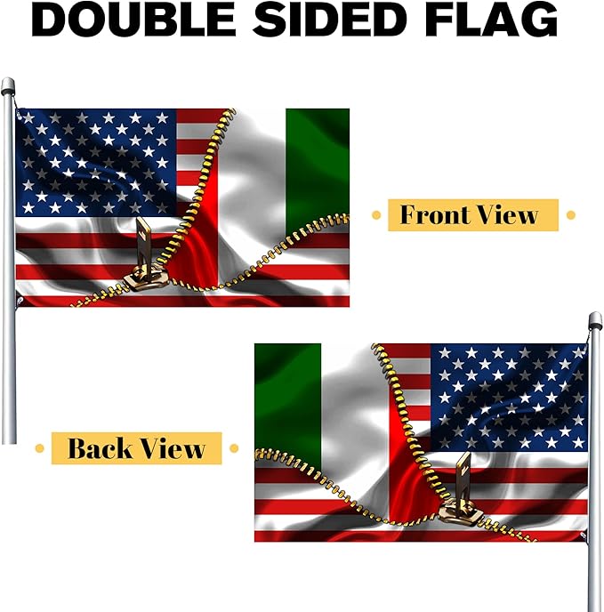 Vintage American America Usa Italy Italians Flags For Outside Yard 3x5 Ft Double Sided Printed 100d Polyester Lightweight Garden Welcome Outdoor Banner Brass Grommets