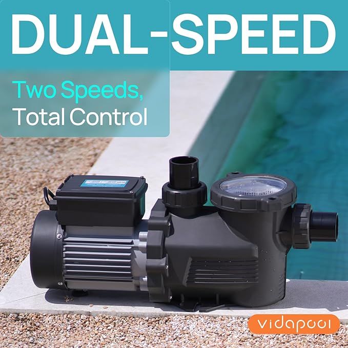 In/Above Ground Pool Pump, Self Primming High Flow (Dual Speed, 1.5HP, 4750 GPH, 115V)