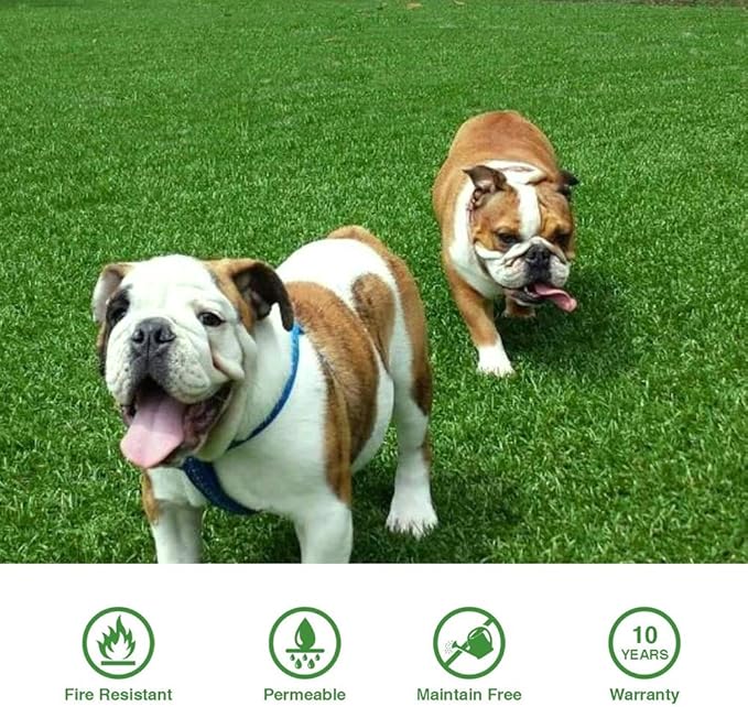 Artificial Grass Turf 4FTX18FT, 1.38" Pile Height Realistic Synthetic Grass, Indoor Outdoor Pet Faux Grass Astro Rug Carpet for Garden Backyard Patio Balcony