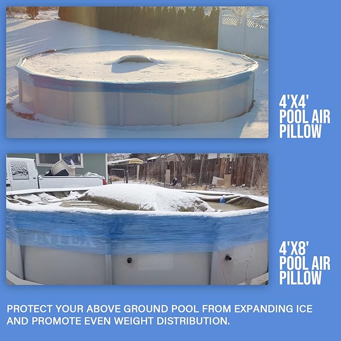 BEWAVE Pool Pillow, Winterizing Air Pillow for Above Ground Winter Swimming Pool Covers, 4 x 8 Ft