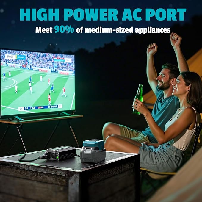 300W Power Inverter DC 18V to AC 110V for Makita: LIVOWALNY Battery Inverter Charger Adapter Power Supply with 2 AC & 2 USB Ports for Car, Vehicles, Laptop, Phone, String Light, Fan