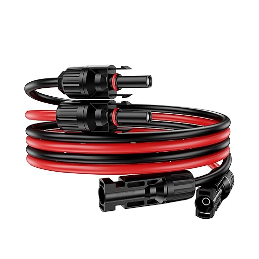 6Ft Solar Cable Solar Extension Cable,12AWG SolarPanel Extension Cable with Female and Male Connectors,Waterproof SolarExtensionCable Kit (Red and Black).