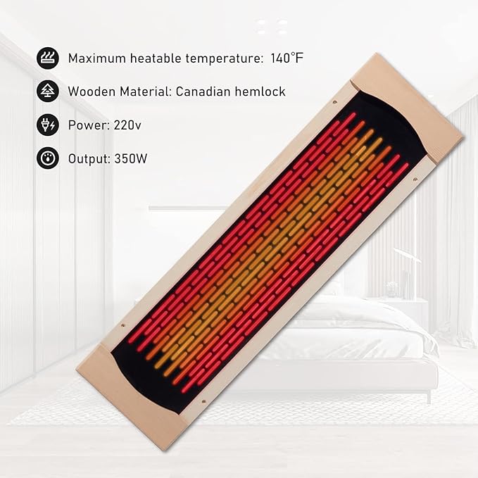 3Pcs Full Far Infrared Carbon Fiber Glass Red Light Heater Tube, Infrared Sauna Heater Tube Sauna Accessories, 220V Heater, Infrared Suana Heating Tube for Wooden Indoor/Outdoor Sauna (220V)