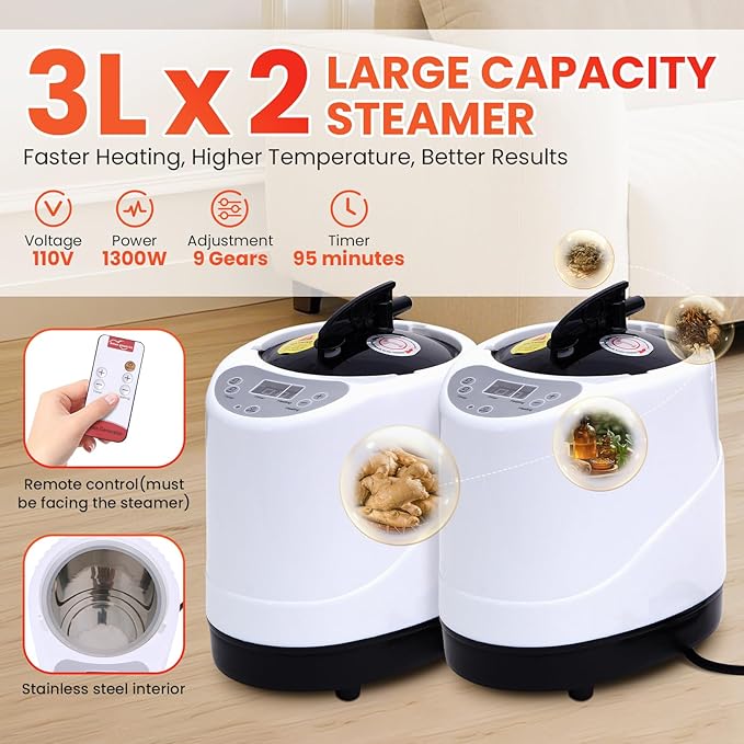 2 Person Sauna, Upgraded Portable Sauna for Home, Extra Large Personal Steam Sauna Box with 2 Steamer, 2 Folding Chair, 71”x 49”x 36”, Full Body Steam Tent at Home Sauna for Relaxation Spa, Black