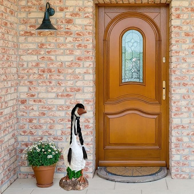 Porch Goose Wigs, Porch Goose Outfits Lawn Goose Statue Accessories for Outdoor Garden Patio Yard Goosey Decor （Style 2）