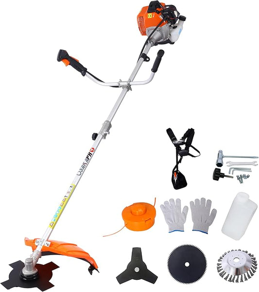 52cc 2-Cycle Gas Multi-Trimmer | 6-in-1 String Trimmer w/Rotatable Pole Saw, Weed Eater Weed Wacker, Brush Cutter & Hedge Trimmer Gas for Lawn, Yard, Garden Care, All-in-one Garden Tool
