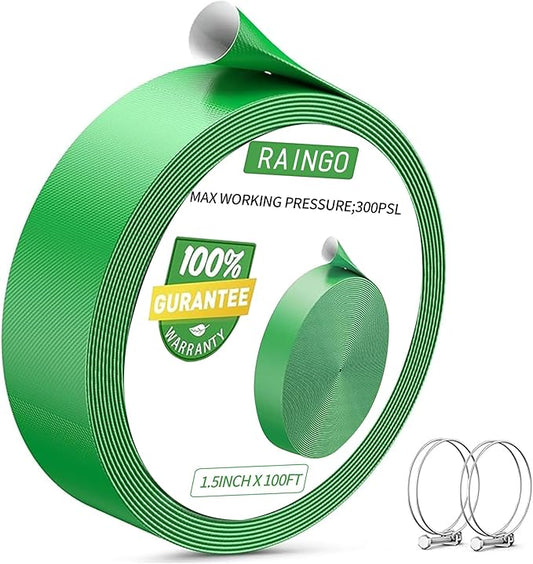 1.5" x 100' Pool Backwash Hose: Pool Drain Hose, Sump Pump Hose with Heavy-Duty 3-Layer, Lightweight, Kink-Resistant for Pool Drain, Irrigation