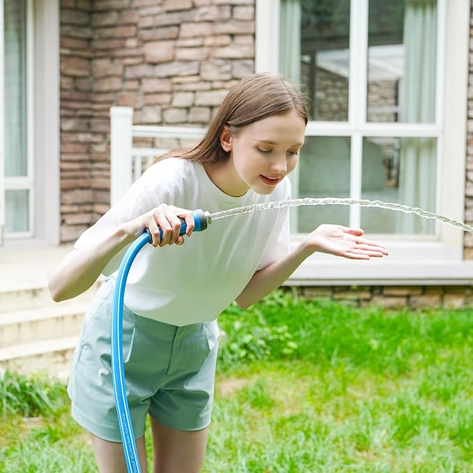 Fevone Garden Hose 80 ft., Lightweight Hybrid Water Hose, Flexible and Durable, Leak-Free Connections