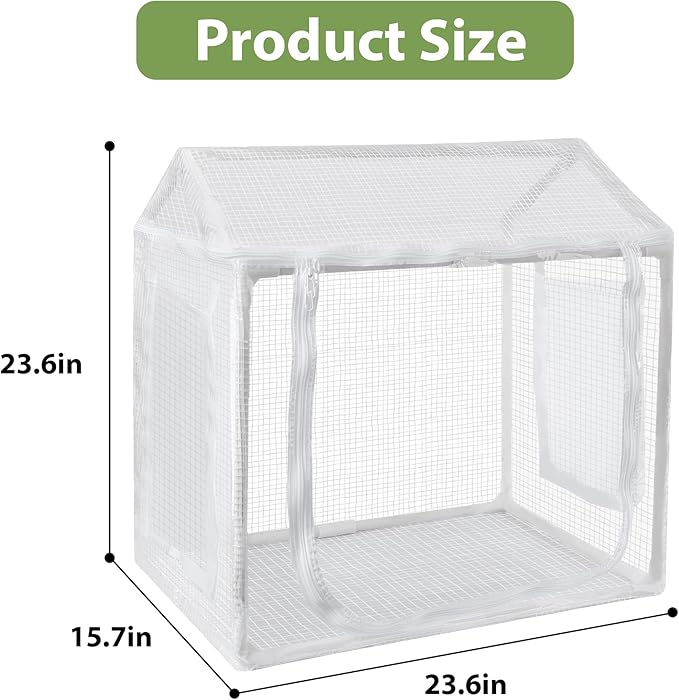 Fully Enclosed Mini Greenhouse Indoor, Small Indoor Greenhouse with Top Opening, Waterproof mini Green House 23.6"x15.7"x23.6" for Garden Small Plants, Succulent, Seedlings