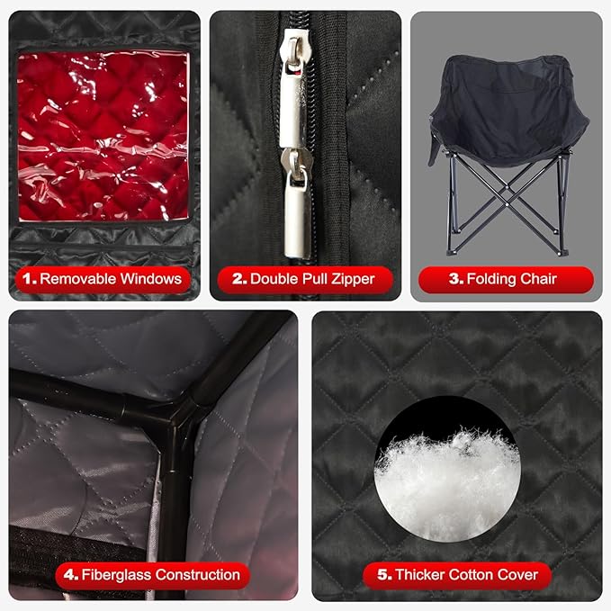 Infrared Sauna Box, Portable Infrared Sauna for Home, Personal Infrared Sauna with Red Light Threapy, Remote Control, Heating Foot Pad, Upgraded Comfortable Chair