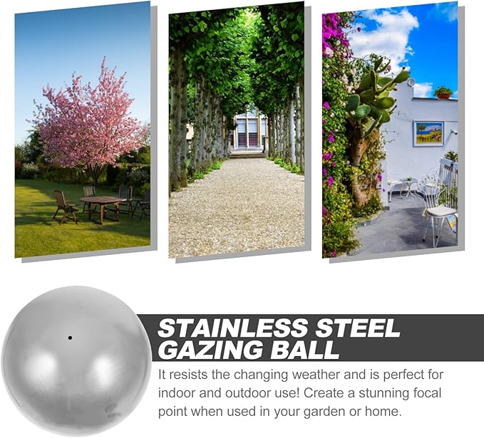 GANAZONO Gazing Balls Stainless Steel Garden Mirror Globes 10pcs Hollow Ball Reflective Shiny Half Sphere Floating Pond Balls Seamless Gazing Globes for Ornament Decorations