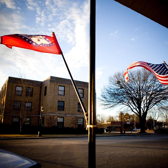 FLAGWIN Arkansas Flag 3x5 FT - 3 Ply Double Sided Polyester Arkansas State Flag with Brass Grommets - Vivid Color and Fade Proof State of Arkansas Flags 3x5 Outdoor