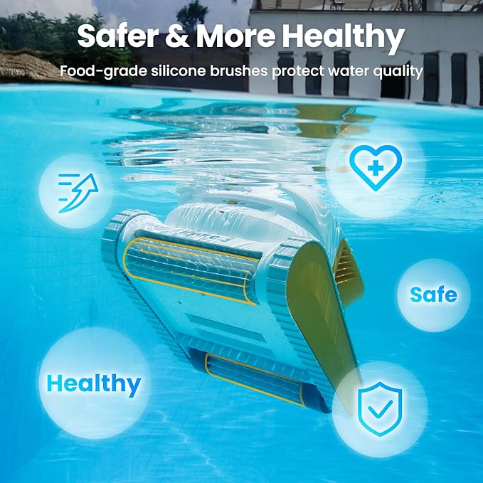 2025 Hydro3 Robotic Pool Cleaner for Inground/Above Ground Pools, 150W Cordless Pool Vacuum, Max 200min Runtime, 4.1L Filter Basket, Auto Waterline/Wall Cleaning, Max 1076 sq.ft Coverage