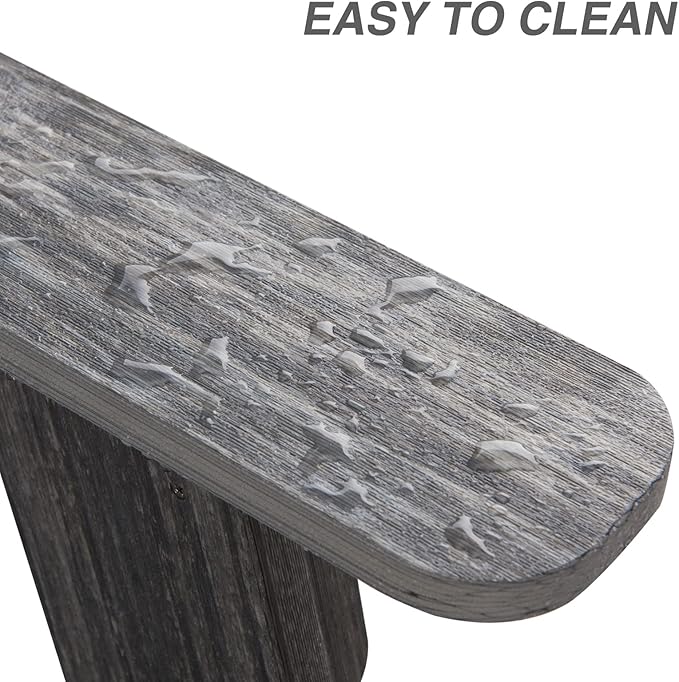 Adirondack Chair Set of 4, Outdoor Oversized Patio Chair Poly Lumber Weather Resistant & Durable Fire Pits Chair for Poolside,Lawn and Garden,350lbs Weight Capacity (Grey)