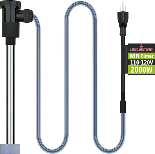 2000W Submersible Immersion Water Heater for Hot Tub & Pool – Portable Electric Heater with Wifi Timer Plug, and Auto Shut Off for Bathtub, Above Ground Pool, Baptism pool, and Baptistry