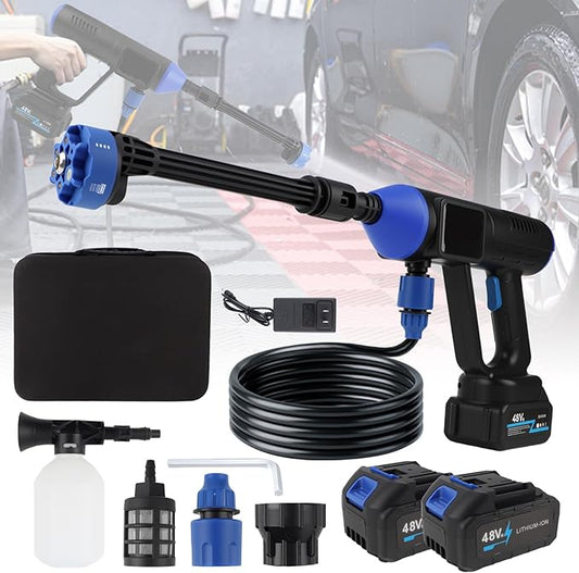 18000mAh Portable Cordless Pressure Washer,800PSI Electric Pressure Washer with Battery|Charger|6-in-1 Nozzle,33FT Drain Hose,Portable Power Washer for Car/Garden/Floor/Yards