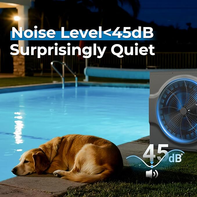 58000 BTU Inverter Swimming Pool Heat Pump, 17000 Gallon Electric Pool Heater Above and Inground Pool,WiFi App Control, Pool Heater 220V/60Hz
