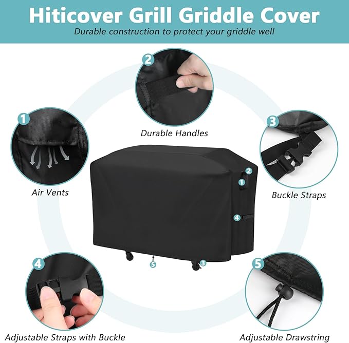 Grill Cover for Nexgrill Daytona 720-1058 4-Burner Flat Top Griddle, Waterproof Outdoor BBQ Griddle Cover - 67 x 29 x 38 Inch