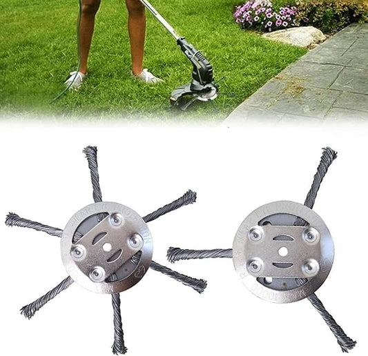 2 Pack 6 inch Steel Wire Brush Cutter Trimmer Head, Weed Trimmer Replacement Head, Durable Head for Home Users, for Electric Battery Powered Cordless String Trimmer