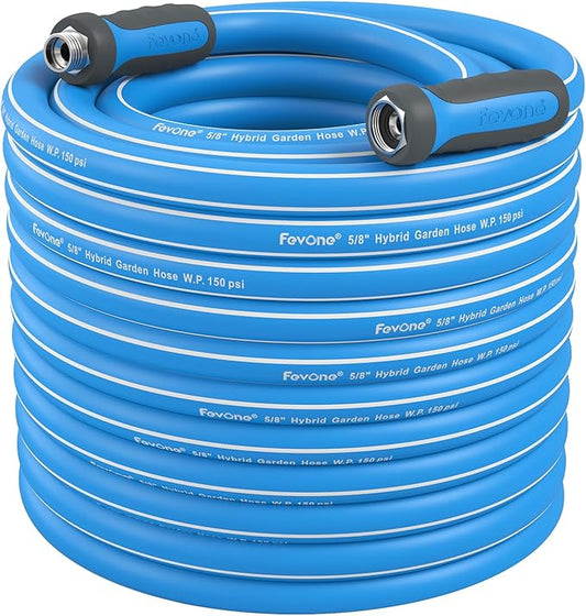Fevone Garden Hose 150 ft., Lightweight Hybrid Water Hose, Flexible and Durable, Leak-Free Connections