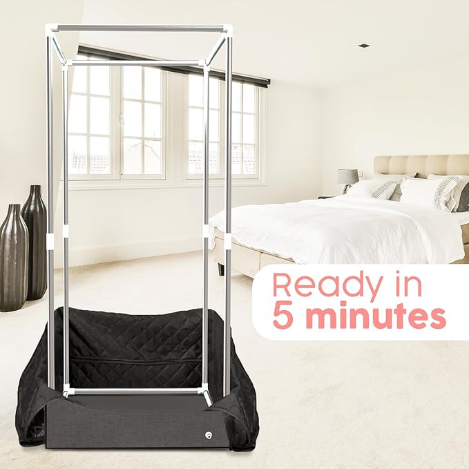 Adamson Full Size Portable Steam Sauna - Indoor Sauna Tent for Home Spa Relaxation - Boost Health and Recovery - 2.6L 1000W Steamer - Chair - Remote - Foot Massager - New - Nylon Black