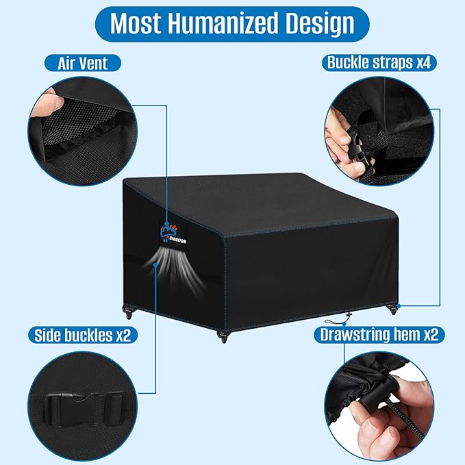 SIRUITON 3-Seat 78" W x 42" D x 32" H Garden Patio Sofa/Loveseat/Bench Cover,Heavy Duty 420D Oxford Waterproof Outdoor Sofa Cover, Lawn Patio Furniture Covers