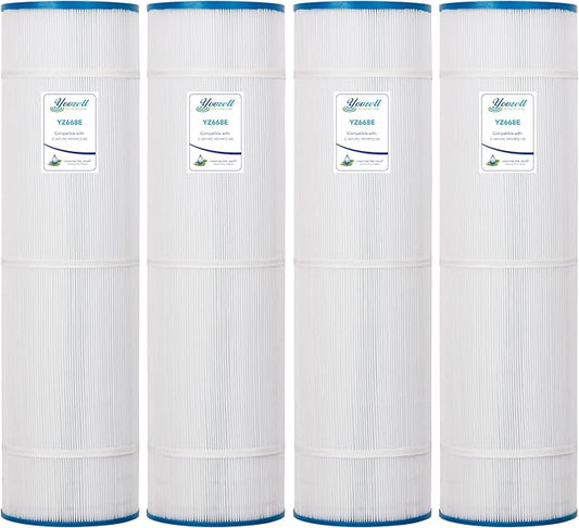 PCC105-PAK4 Swimming Pool Replacement Filter Cartridge Replaces for Unicel C-7471 105Sq.ft 817-0106 R173576 817-0106 Filbur FC-1977 FC-6470 CCP420 Darlly 71053 4Pack