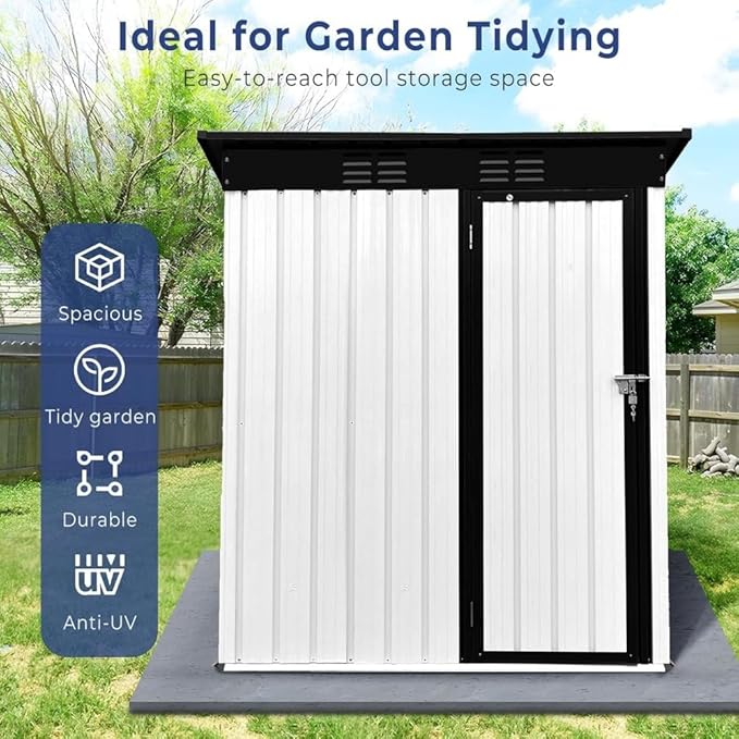 Outdoor Metal Storage Shed with Lock