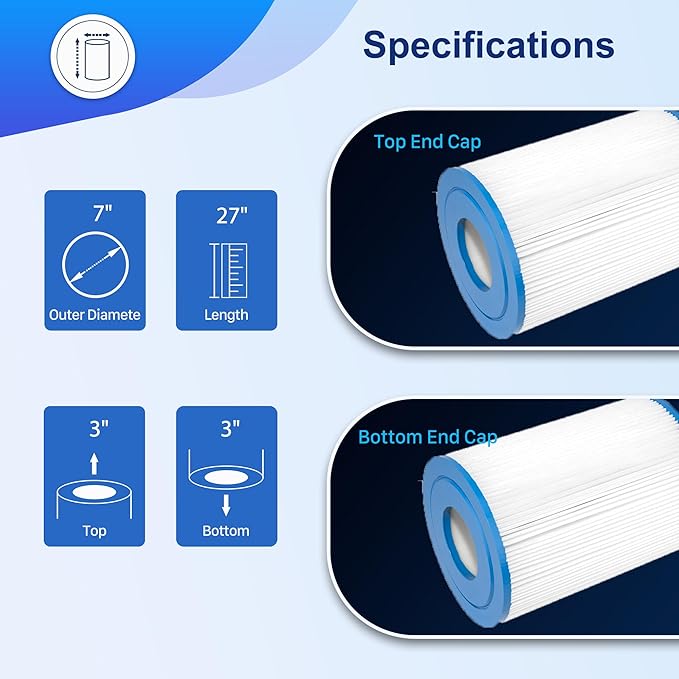 Swimming Pool Filter Replaces for C-7459, Filbur FC-6405, Filbur FC-0800, A0557900, R0554500, Aladdin 18504, APCC7352, 85 Sq.Ft Swimming Pool Filter Cartridge, 4 Pack