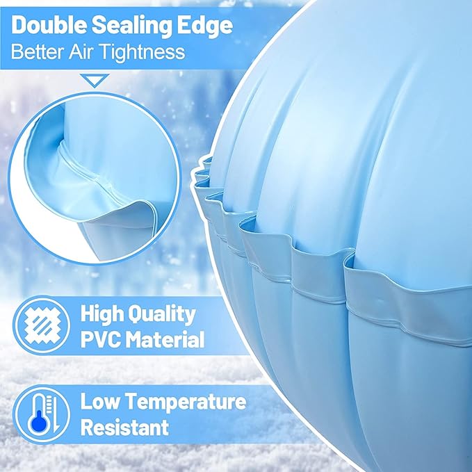 3pcs Pool Air Pillows for Above Ground Pools - 4ft Dia. Winter Closing Winterizing Kit with Ropes, Thicken PVC Ice Equalizer Support, Swimming Pool Patio Furniture Cover Airbag