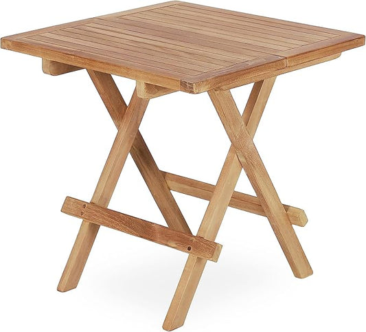 Outdoor Side Table,Patio End Table, Small Round Side Table, for Balcony Porch Poolside(Square Table Centre Folding)