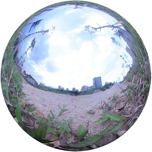 Durable Stainless Steel Gazing Balls Hollow Mirror Globe Floating Reflective Ball Polished Shiny Sphere for Home Garden Pond Outdoor Swimming Pool Decoration (6 Inch)