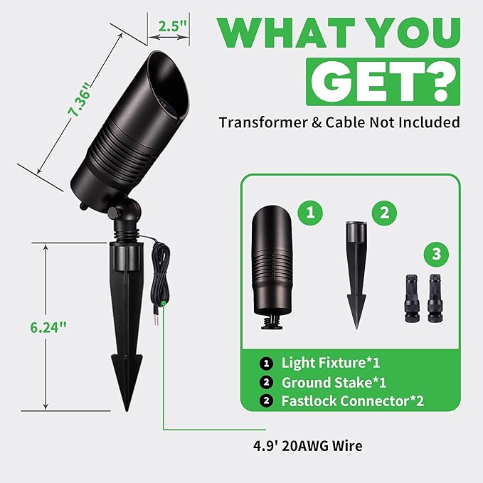 Smart Landscape Spotlights Low Voltage - RGBCW 5W LED Outdoor Uplight, 12V Landscape Spot Lights App Controlled, IP65 Waterproof Wired Aluminum, Black for Exterior House Tree Garden Yard