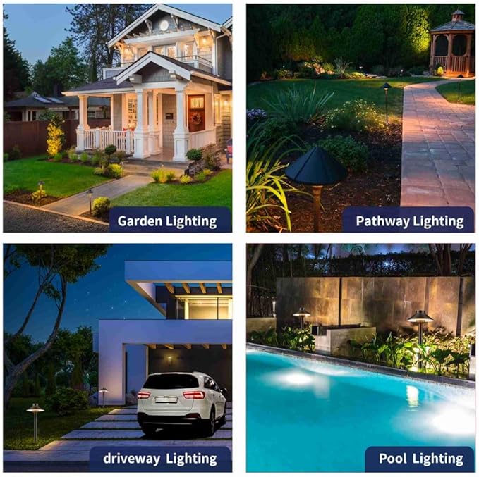 Gardenreet Solid Brass 12V LED Landscape Lighting Kit (12 Black Path Lights) with 300W Low Voltage Transformer and Mechanical Timer and 250FT Wire and 50Pack Connectors for Outdoor Pathway Garden