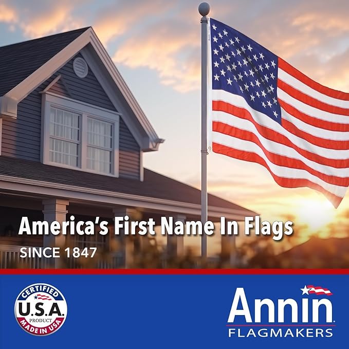 Annin Flagmakers (2740) Tough-Tex American Flag, Made in USA, 6 x 10 Feet, Polyester