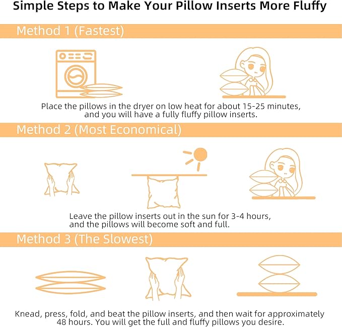 22 x 22 Outdoor Pillow Insert Set of 4 Large Square Patio Furniture Pillows for Porch Couch Fall Throw Pillow Inserts Premium Decorative Stuffer Pillows Waterproof White Sofa Cushion