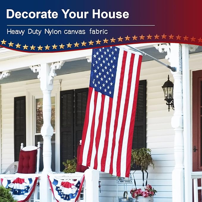 3x5 American Flag Outdoor Heavy Duty,3by 5 American Flag,US Flag,3' x 5' America Flag,America Flags For Outside 3x5,Embroidered USA Flags 3x 5,Long Lasting 3 by 5 Best High Wind all Weather US Flags