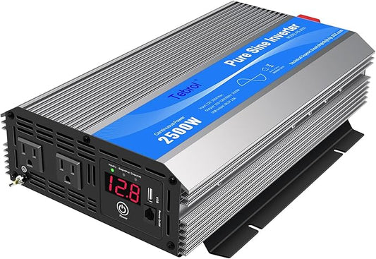 2500 Watt Inverter Pure Sine Wave RV Truck Solar Inverter 2000W Inverter DC to AC 12 V to 120V Inverter for Home RV Vehicles soalr Panels Converter 12V to 110V with Remote Controller